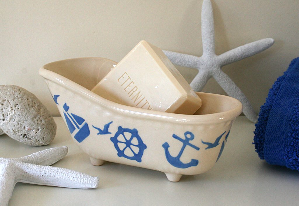 Blue Nautical Bath Soap Dish Peregrine Creamware
