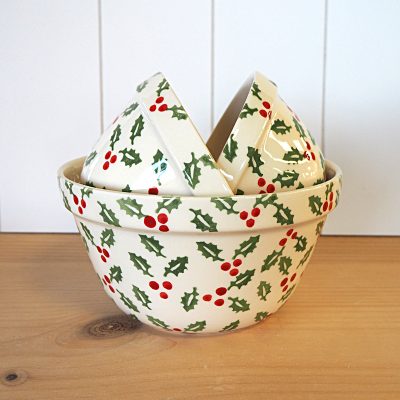 Holly Sprig Pudding Basins