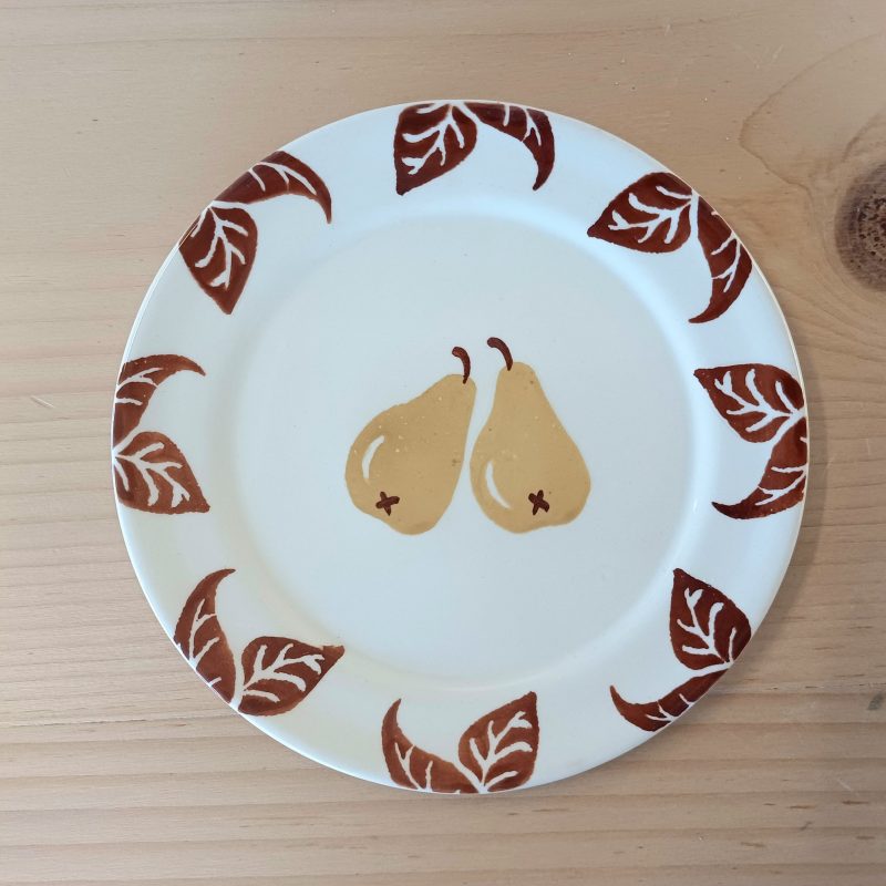 Ochre & Brown Pear Tea Plate - Image 2